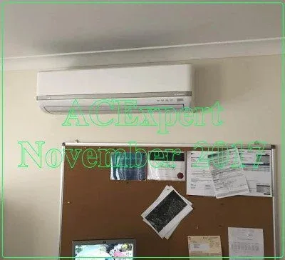 Installation of a split system air conditioner in a Brisbane home by Air Conditioning Expert