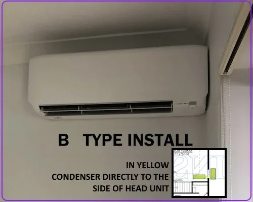 Example of side entry install B type