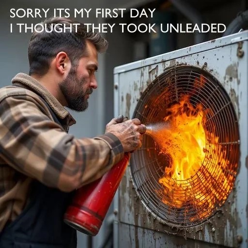 Sorry it's my first day. I thought they took unleaded. What? You try getting it started then Air Conditioner prices according to the expert