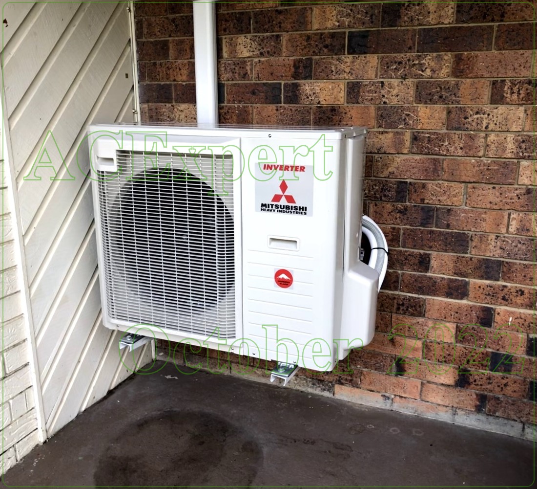 Insulation installed around ceiling ducts for efficiency Energy label sticker on a new air conditioner highlighting efficient heating for Australian winters