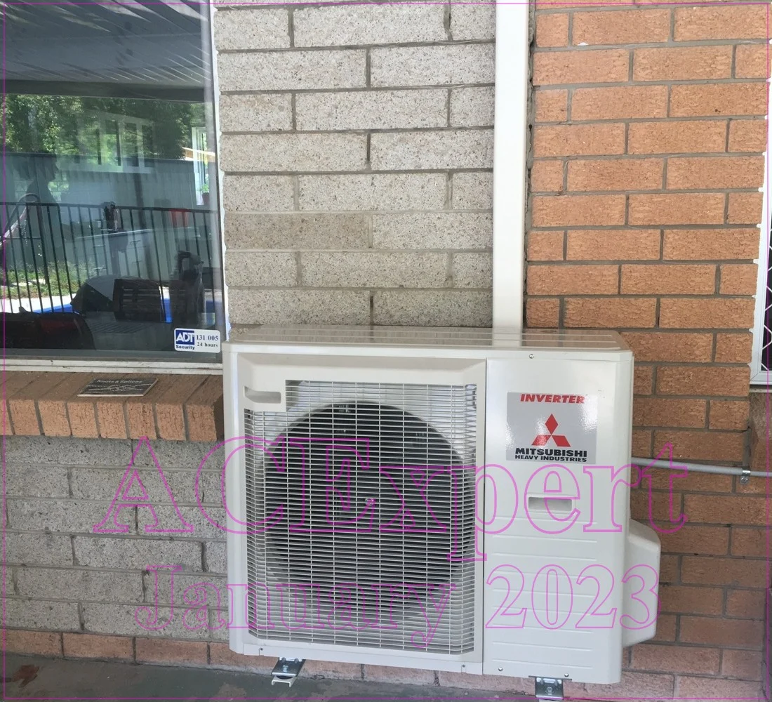 Outdoor split system unit mount on a Brisbane home wall ensuring efficient airflow and safe installation