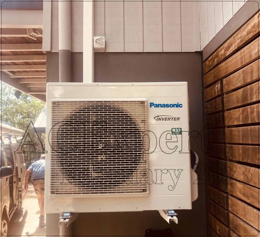 Outdoor unit fan spinning in chilly weather Before and after of a cluttered room transformed with a concealed ducted heating system