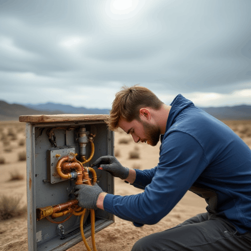 Technician repairs outdoor split system unit — call 0420 718827 for Brisbane installation cost guide.