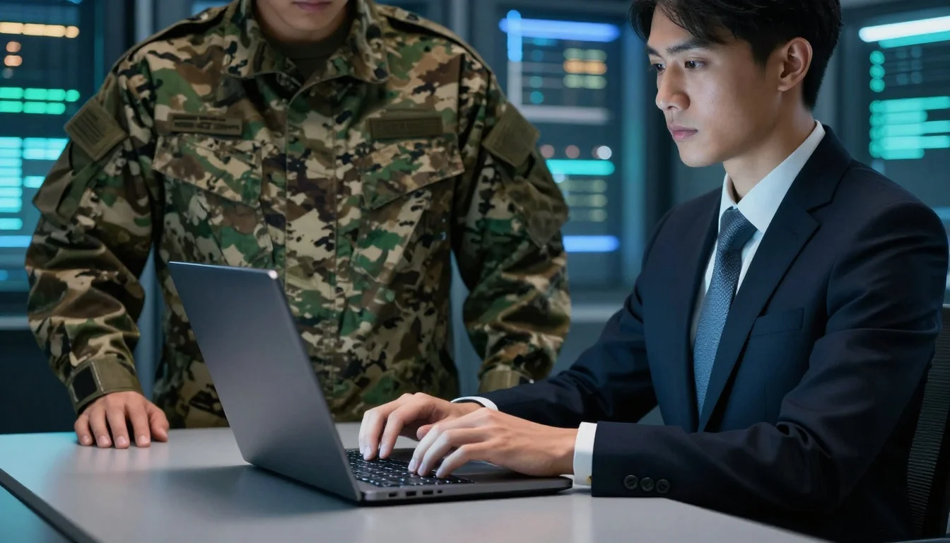 Cyber Reserve Force recruits stand with Air Conditioning Expert logo, phone 0420 718827, Brisbane
