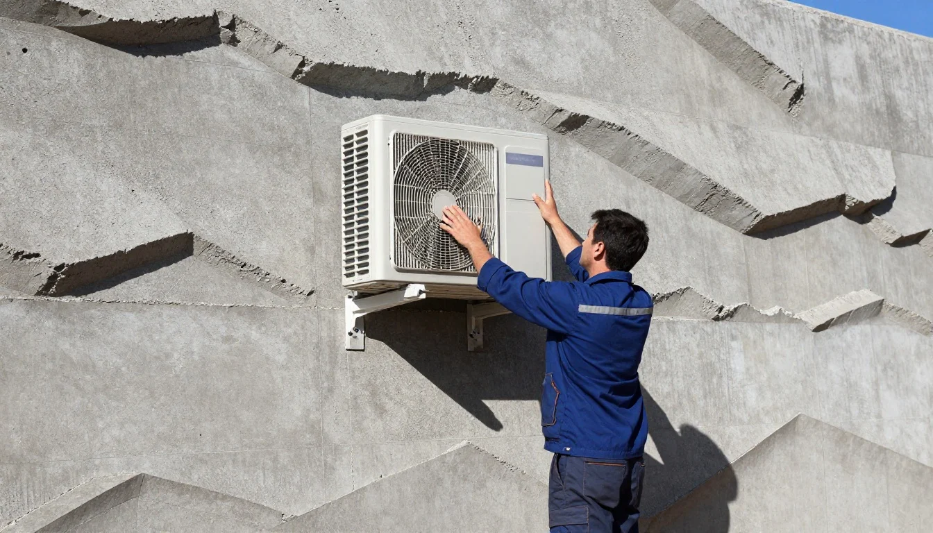 3D-printed home with professionally installed split system air conditioner in Brisbane
